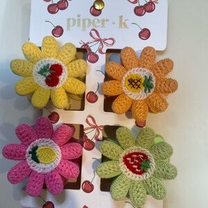 Yellow and Orange Crochet Flower Hair Accessories 3 for 35
